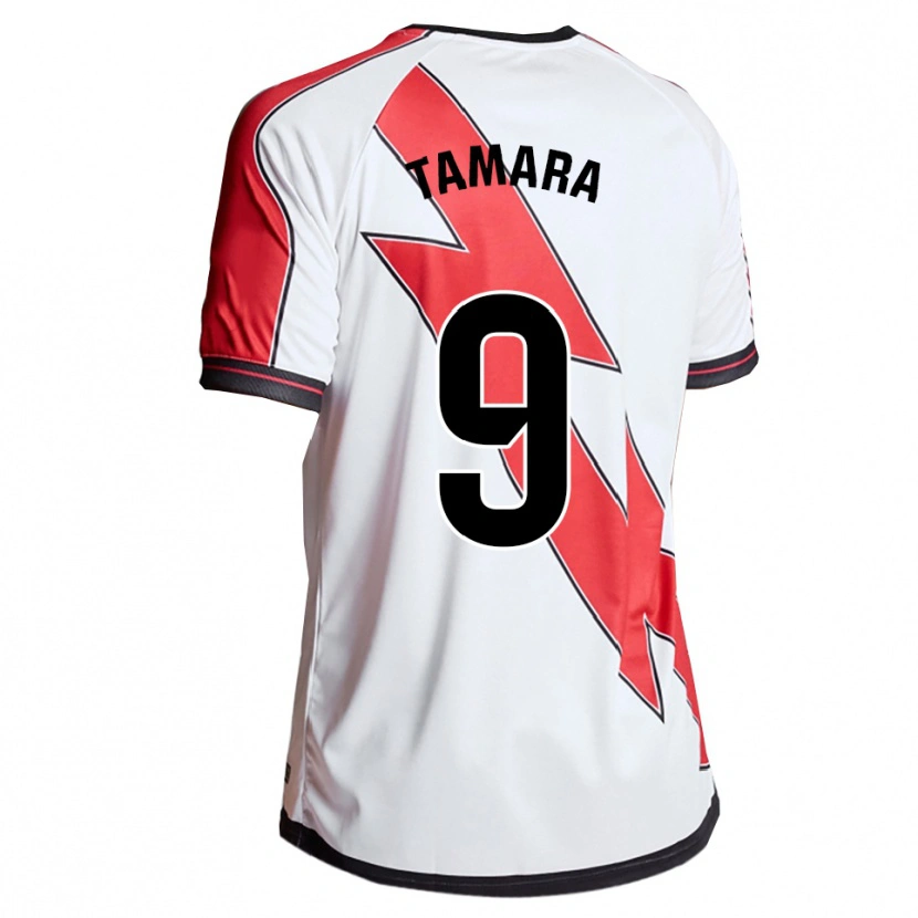 Danxen Dětské Tamara Álvarez Rodríguez #9 Bílá Červená Domů Hráčské Dresy 2025/26 Dres