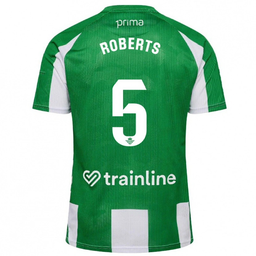 Danxen Dětské Rhiannon Roberts #5 Zelená Bílá Domů Hráčské Dresy 2025/26 Dres