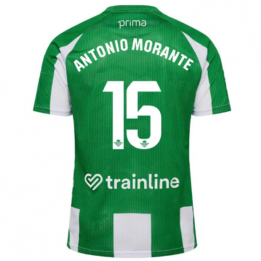 Danxen Dětské José Antonio Morante #15 Zelená Bílá Domů Hráčské Dresy 2025/26 Dres