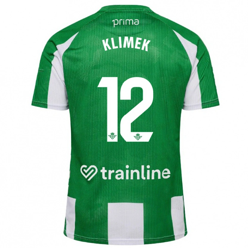 Danxen Dětské Bruno Klimek #12 Zelená Bílá Domů Hráčské Dresy 2025/26 Dres