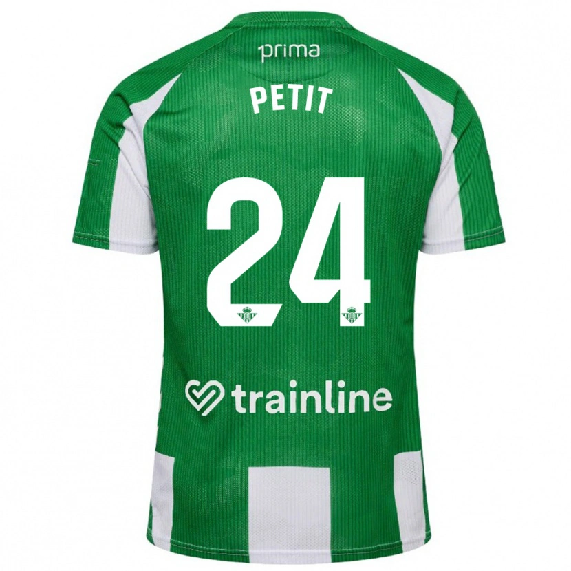 Danxen Dětské Gonzalo Petit #24 Zelená Bílá Domů Hráčské Dresy 2025/26 Dres