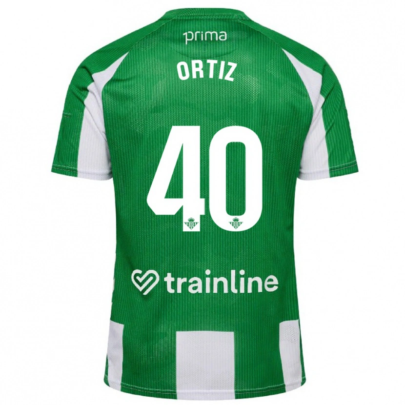 Danxen Dětské Ángel Ortiz #40 Zelená Bílá Domů Hráčské Dresy 2025/26 Dres