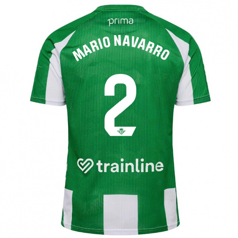Danxen Dětské Mario Navarro #2 Zelená Bílá Domů Hráčské Dresy 2025/26 Dres