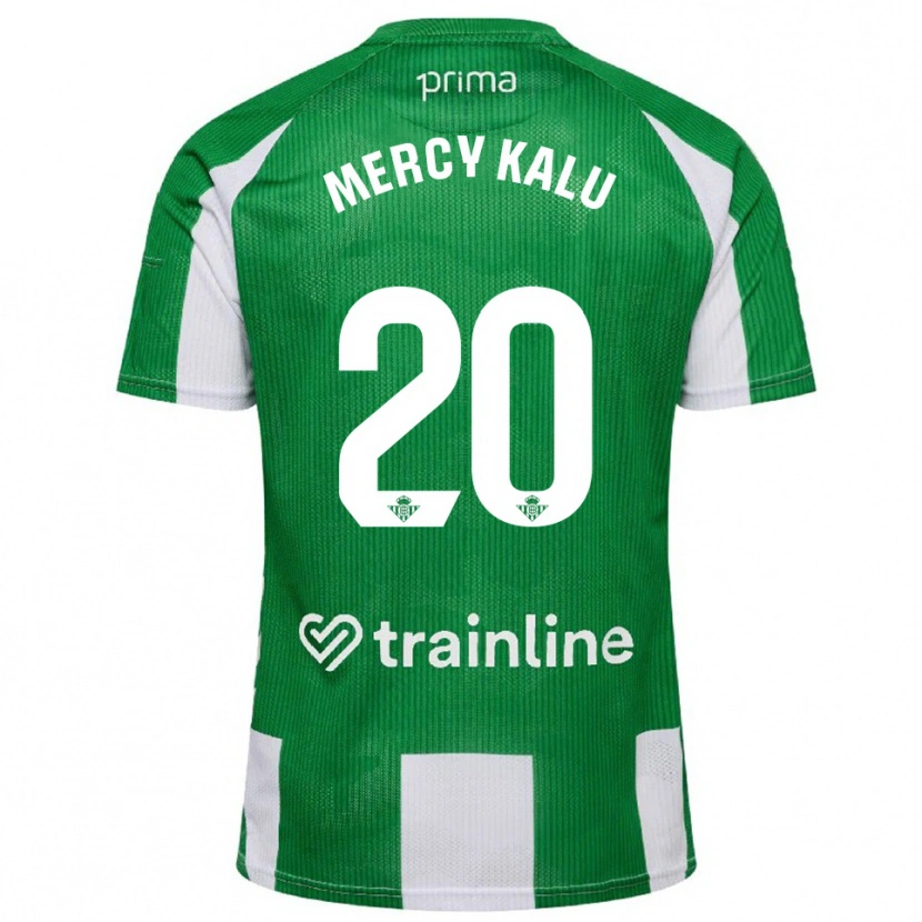 Danxen Dětské Chinyere Mercy Kalu #20 Zelená Bílá Domů Hráčské Dresy 2025/26 Dres