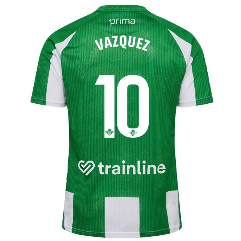 Danxen Dětské Alejandro Vázquez #10 Zelená Bílá Domů Hráčské Dresy 2025/26 Dres