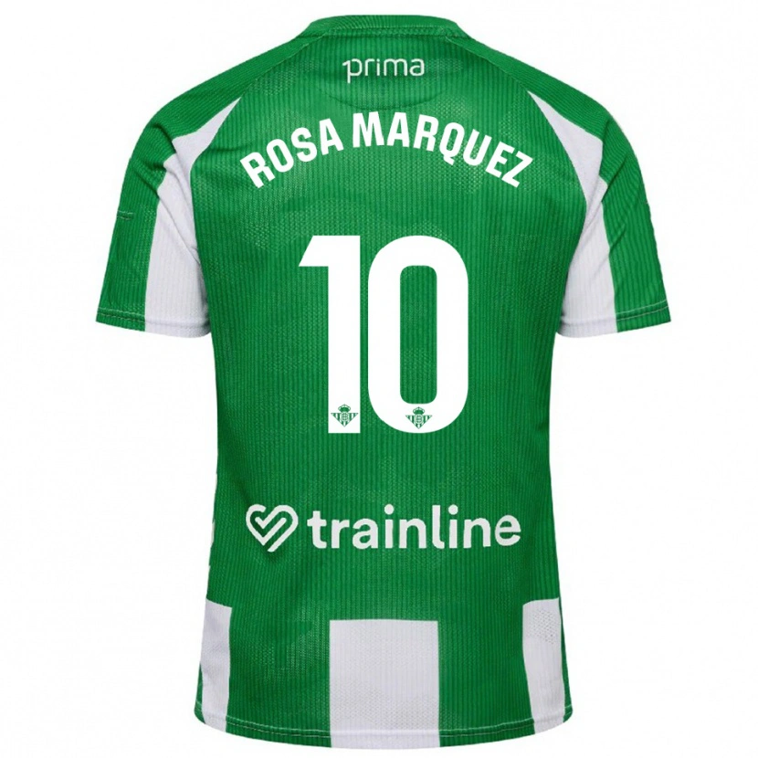 Danxen Dětské Rosa Márquez Baena #10 Zelená Bílá Domů Hráčské Dresy 2025/26 Dres