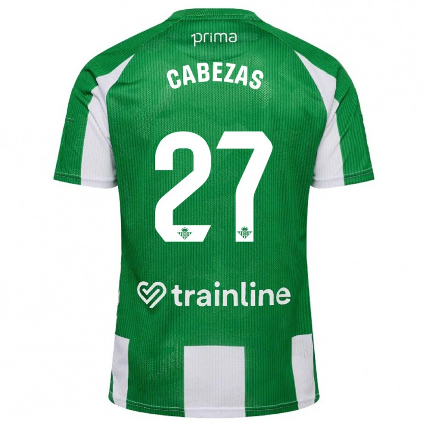 Danxen Dětské Ángela Cabezas #27 Zelená Bílá Domů Hráčské Dresy 2025/26 Dres