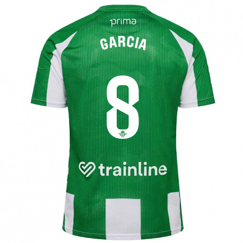 Danxen Dětské Naima García #8 Zelená Bílá Domů Hráčské Dresy 2025/26 Dres