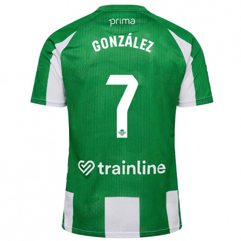 Danxen Dětské Antonio González #7 Zelená Bílá Domů Hráčské Dresy 2025/26 Dres
