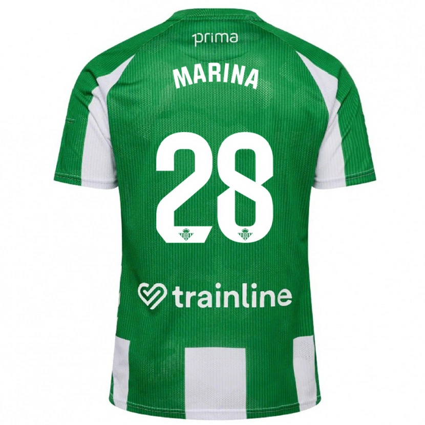 Danxen Dětské Marina Sánchez #28 Zelená Bílá Domů Hráčské Dresy 2025/26 Dres
