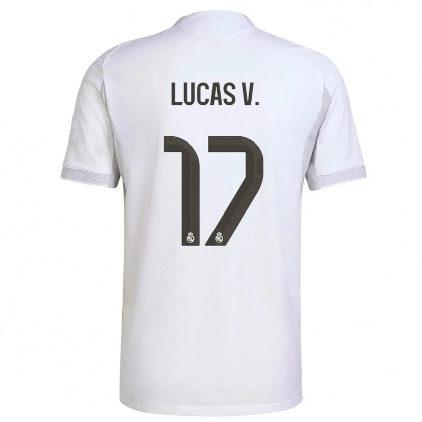Danxen Dětské Lucas Vazquez #17 Bílá Žlutá Domů Hráčské Dresy 2025/26 Dres