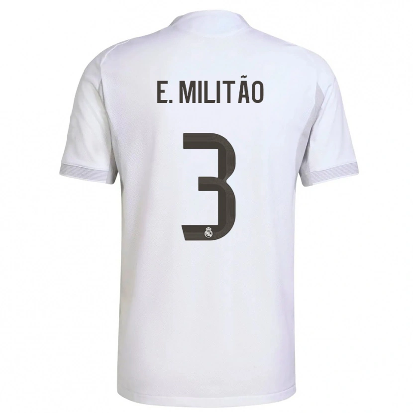 Danxen Dětské Éder Militão #3 Bílá Žlutá Domů Hráčské Dresy 2025/26 Dres