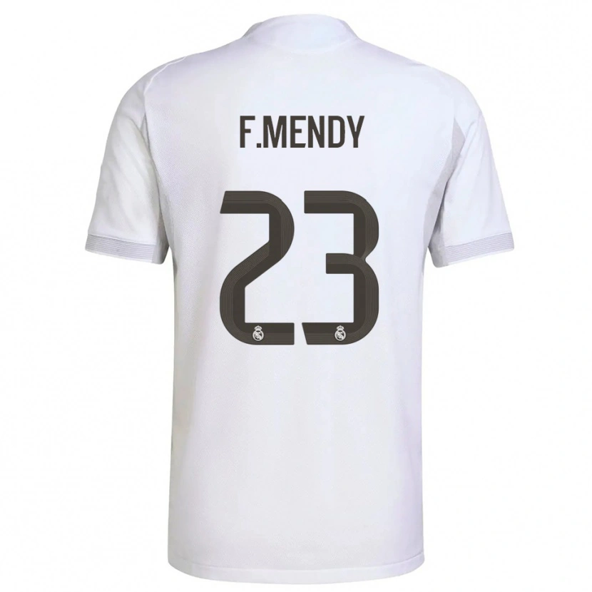 Danxen Dětské Ferland Mendy #23 Bílá Žlutá Domů Hráčské Dresy 2025/26 Dres