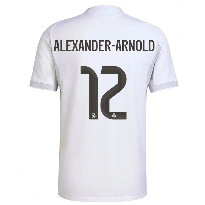 Danxen Dětské Trent Alexander-Arnold #12 Bílá Žlutá Domů Hráčské Dresy 2025/26 Dres