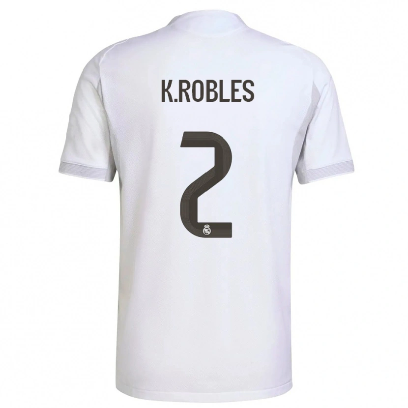 Danxen Dětské Kenti Robles #2 Bílá Žlutá Domů Hráčské Dresy 2025/26 Dres