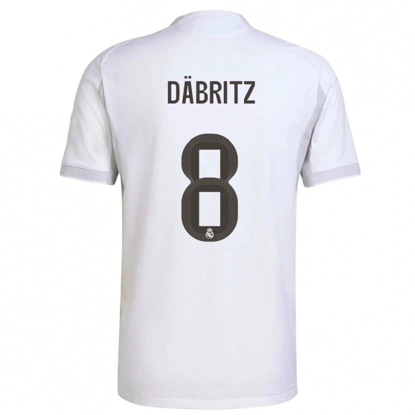 Danxen Dětské Sara Däbritz #8 Bílá Žlutá Domů Hráčské Dresy 2025/26 Dres