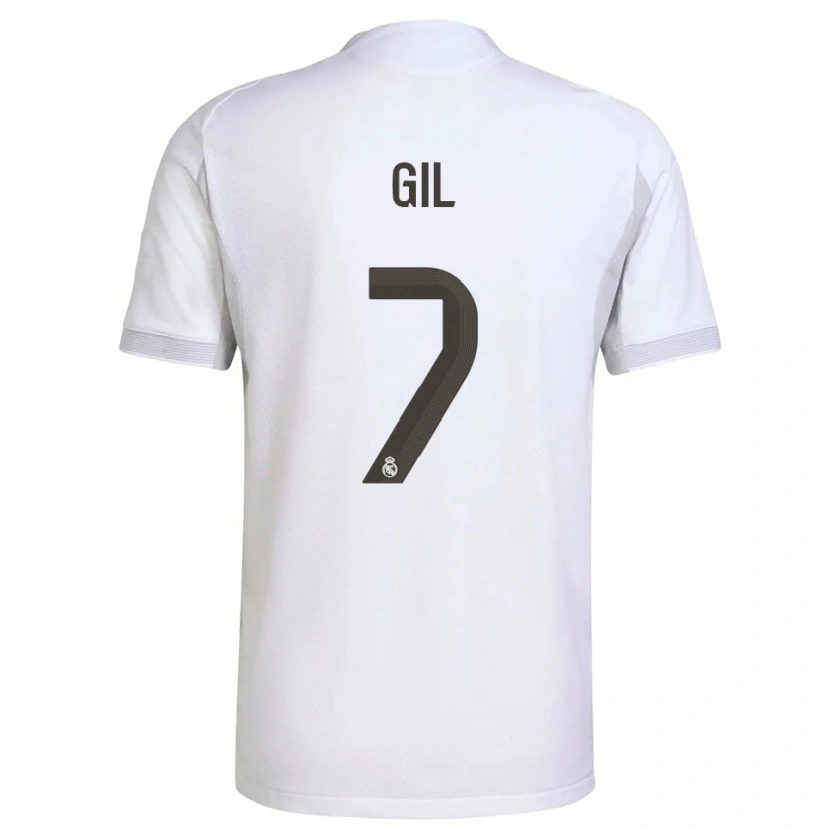 Danxen Dětské Iker Gil #7 Bílá Žlutá Domů Hráčské Dresy 2025/26 Dres