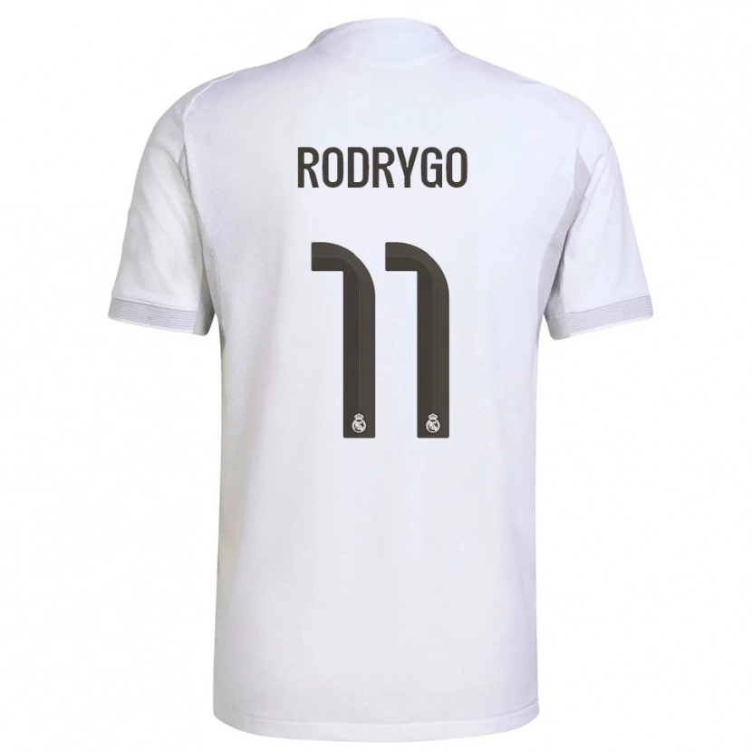 Danxen Dětské Rodrygo #11 Bílá Žlutá Domů Hráčské Dresy 2025/26 Dres