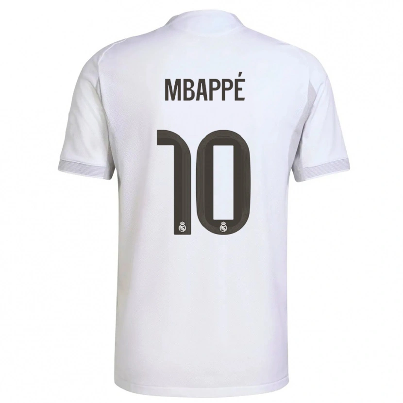 Danxen Dětské Kylian Mbappé #10 Bílá Žlutá Domů Hráčské Dresy 2025/26 Dres