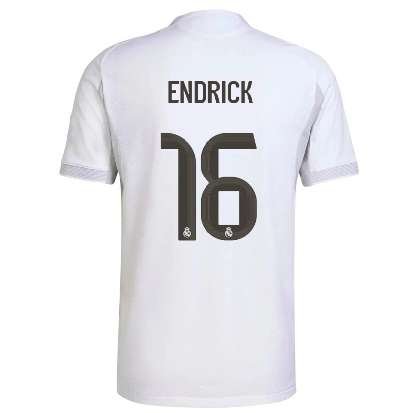 Danxen Dětské Endrick #16 Bílá Žlutá Domů Hráčské Dresy 2025/26 Dres