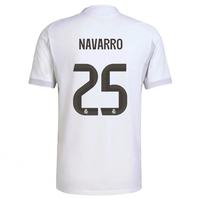 Danxen Dětské Javier Navarro #25 Bílá Žlutá Domů Hráčské Dresy 2025/26 Dres