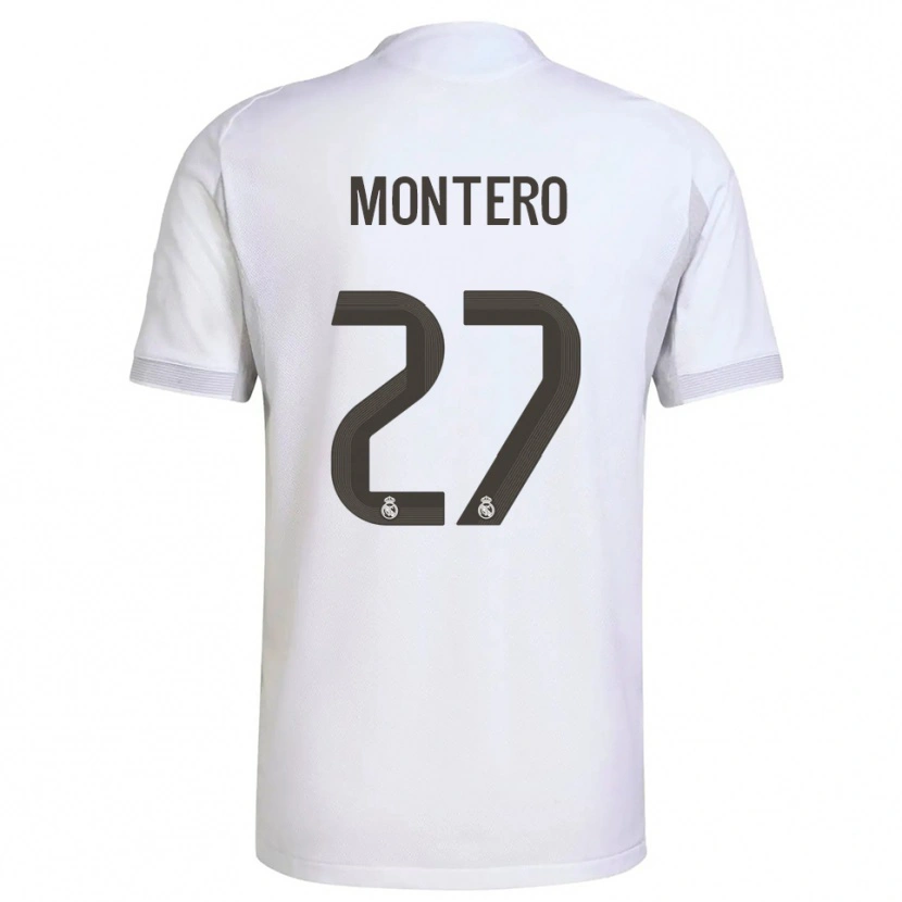 Danxen Dětské Pablo Montero #27 Bílá Žlutá Domů Hráčské Dresy 2025/26 Dres