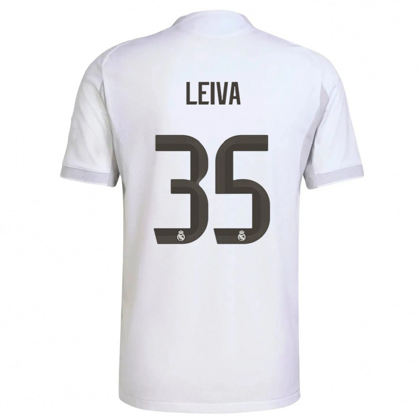 Danxen Dětské Álvaro Leiva #35 Bílá Žlutá Domů Hráčské Dresy 2025/26 Dres