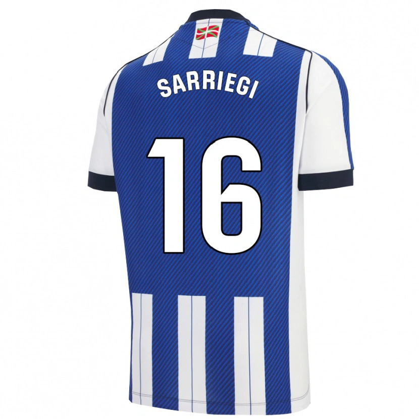 Danxen Dětské Nora Sarriegi #16 Modrá Bílá Domů Hráčské Dresy 2025/26 Dres