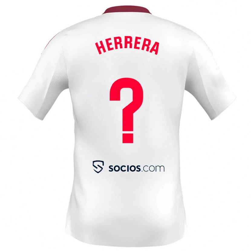 Danxen Dětské Dani Herrera #0 Bílá Červená Domů Hráčské Dresy 2025/26 Dres
