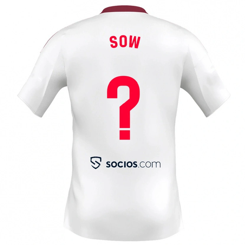 Danxen Dětské Bakary Sow #0 Bílá Červená Domů Hráčské Dresy 2025/26 Dres