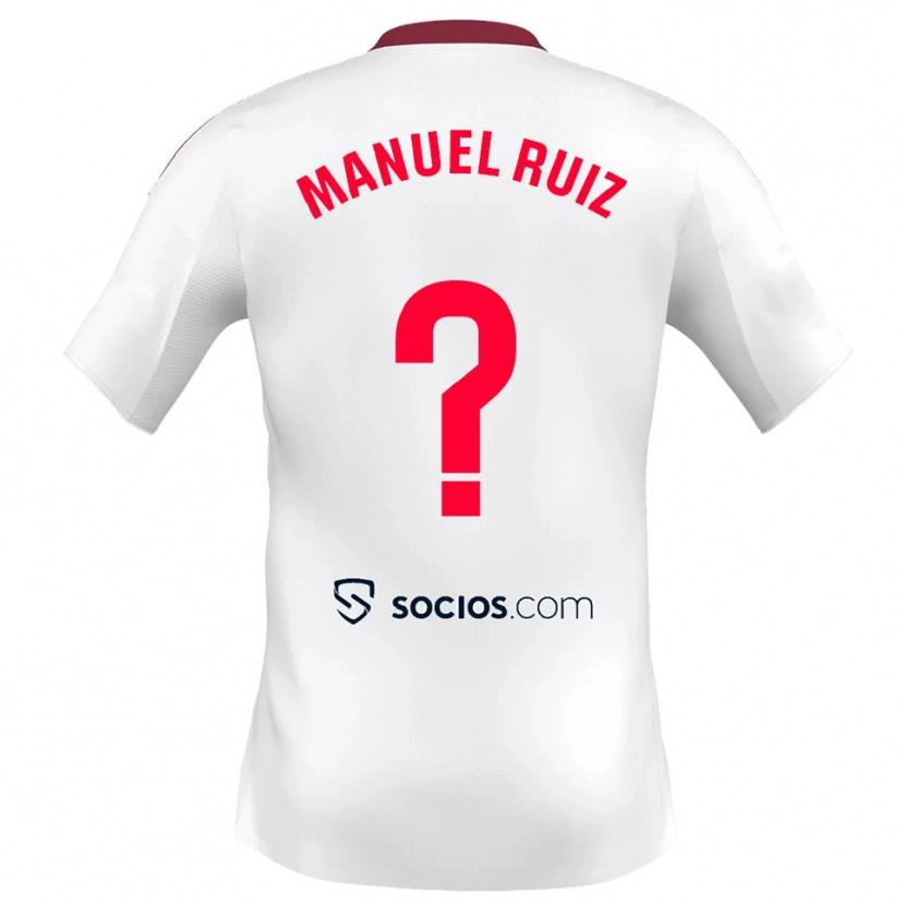 Danxen Dětské José Manuel Ruiz #0 Bílá Červená Domů Hráčské Dresy 2025/26 Dres