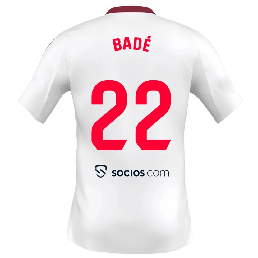 Danxen Dětské Loïc Badé #22 Bílá Červená Domů Hráčské Dresy 2025/26 Dres
