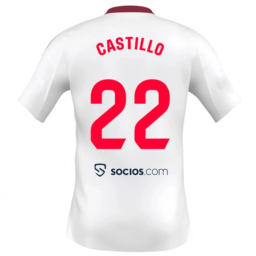 Danxen Dětské José Castillo #22 Bílá Červená Domů Hráčské Dresy 2025/26 Dres