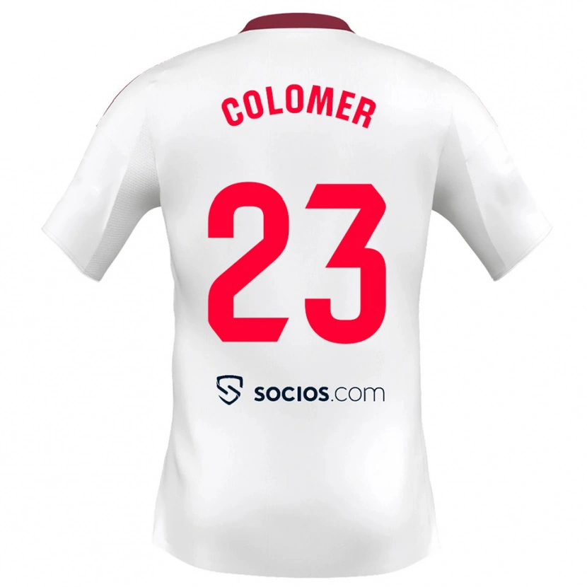 Danxen Dětské Carlos Colomer #23 Bílá Červená Domů Hráčské Dresy 2025/26 Dres
