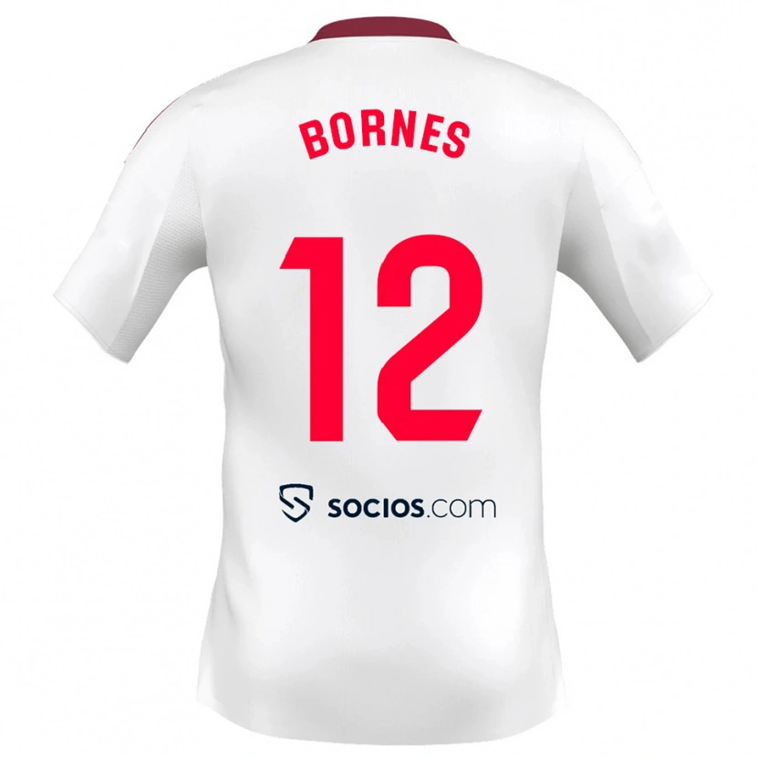 Danxen Dětské Pedro Bornes #12 Bílá Červená Domů Hráčské Dresy 2025/26 Dres