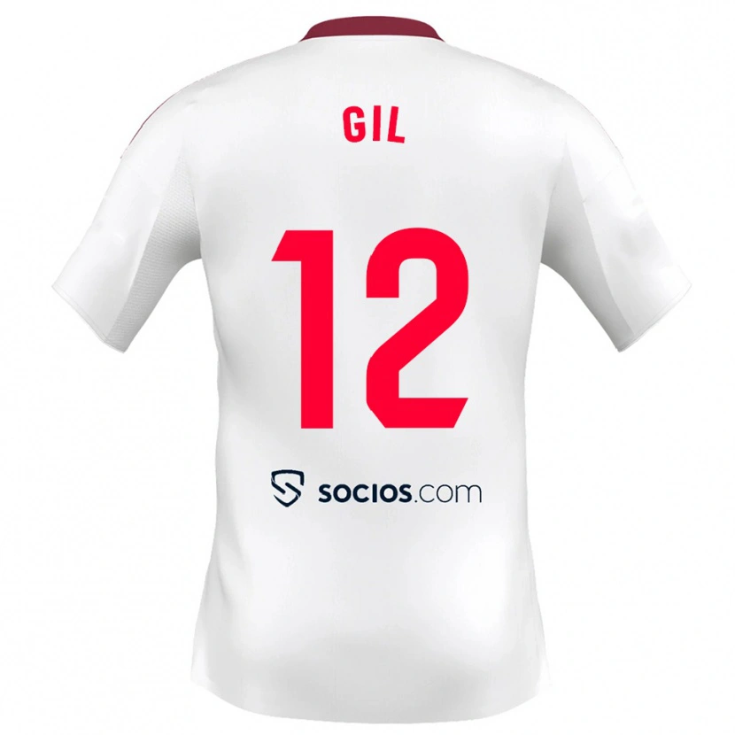 Danxen Dětské Dani Gil #12 Bílá Červená Domů Hráčské Dresy 2025/26 Dres