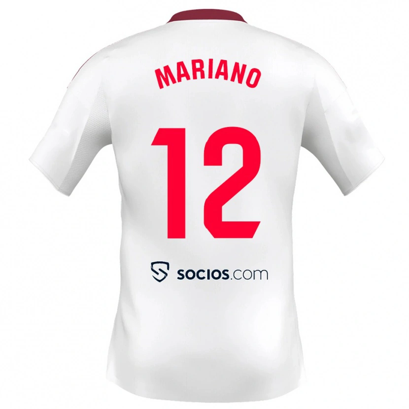 Danxen Dětské Mariano Diaz #12 Bílá Červená Domů Hráčské Dresy 2025/26 Dres