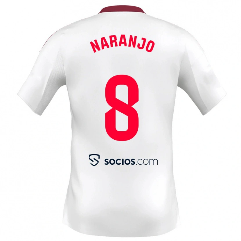 Danxen Dětské Mario Naranjo #8 Bílá Červená Domů Hráčské Dresy 2025/26 Dres