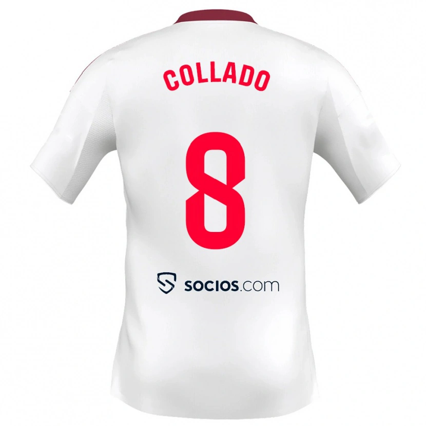 Danxen Dětské Alberto Collado #8 Bílá Červená Domů Hráčské Dresy 2025/26 Dres