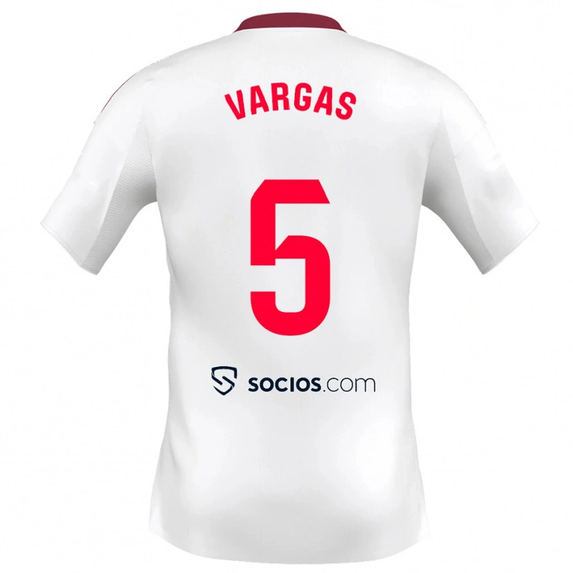 Danxen Dětské Rubén Vargas #5 Bílá Červená Domů Hráčské Dresy 2025/26 Dres