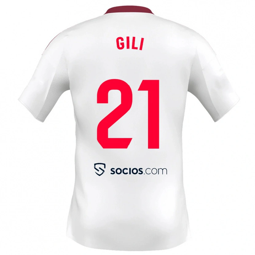 Danxen Dětské Gemma Gili #21 Bílá Červená Domů Hráčské Dresy 2025/26 Dres