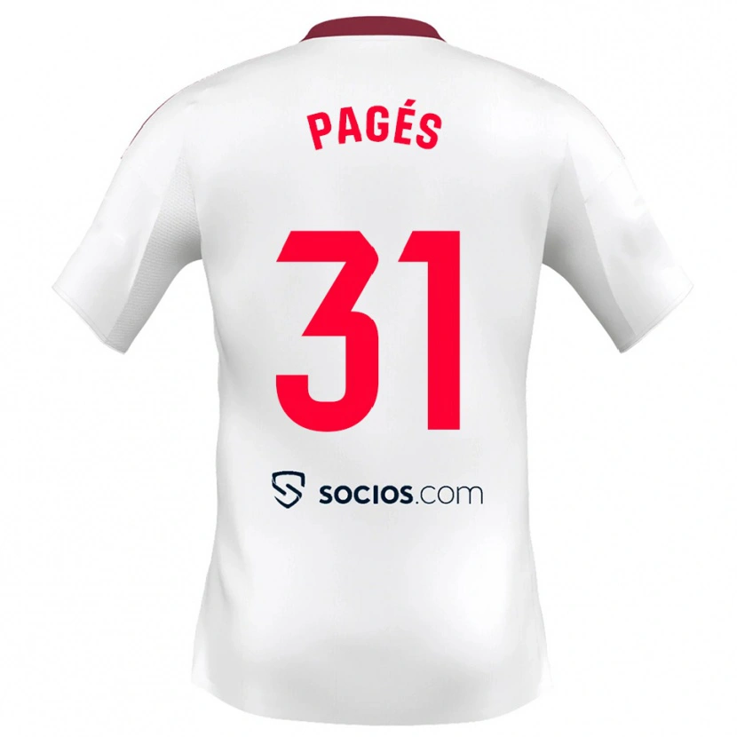 Danxen Dětské Lukas Pagés #31 Bílá Červená Domů Hráčské Dresy 2025/26 Dres