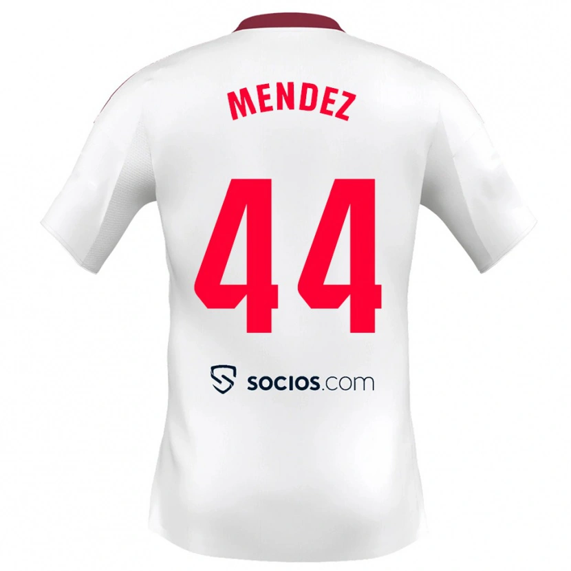 Danxen Dětské Tomas Mendez #44 Bílá Červená Domů Hráčské Dresy 2025/26 Dres