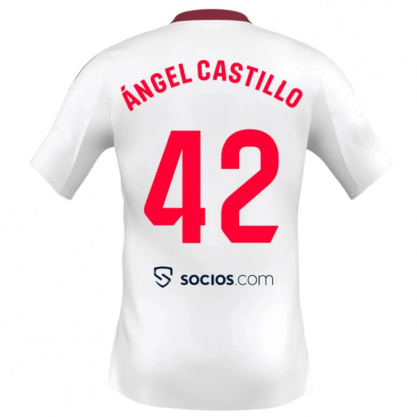 Danxen Dětské Manuel Ángel Castillo #42 Bílá Červená Domů Hráčské Dresy 2025/26 Dres