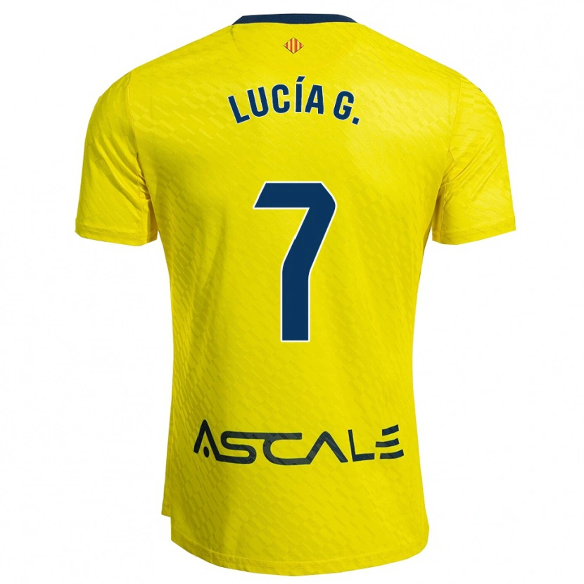 Danxen Dětské Lucía Gómez García #7 Žlutá Tmavě Modrá Domů Hráčské Dresy 2025/26 Dres