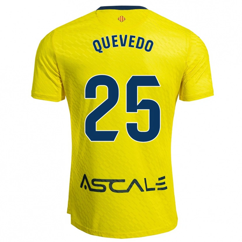Danxen Dětské Alex Quevedo #25 Žlutá Tmavě Modrá Domů Hráčské Dresy 2025/26 Dres