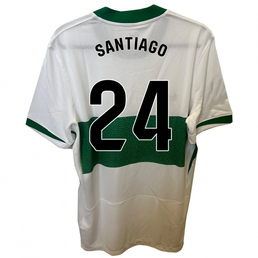 Danxen Dětské Yago Santiago #24 Bílá Zelená Domů Hráčské Dresy 2025/26 Dres