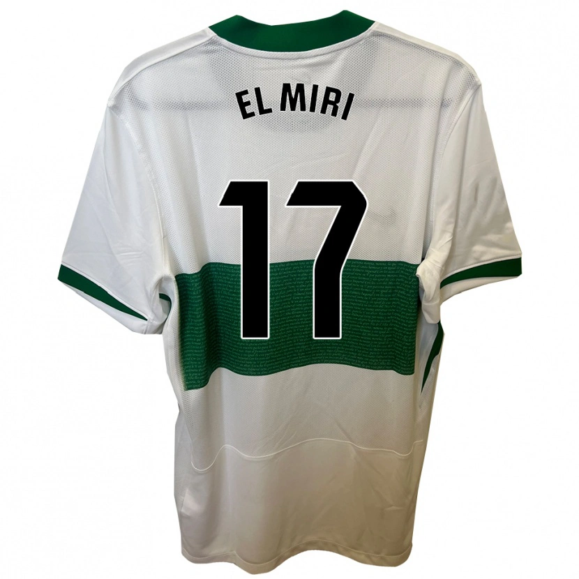 Danxen Dětské Walid El Miri #17 Bílá Zelená Domů Hráčské Dresy 2025/26 Dres