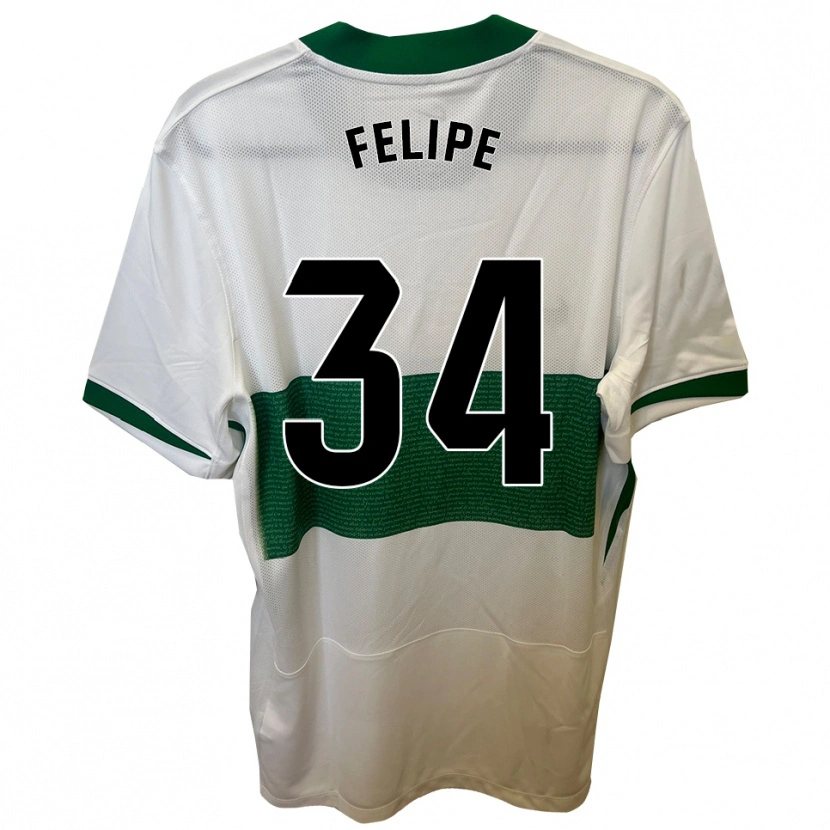 Danxen Dětské Pablo Felipe #34 Bílá Zelená Domů Hráčské Dresy 2025/26 Dres