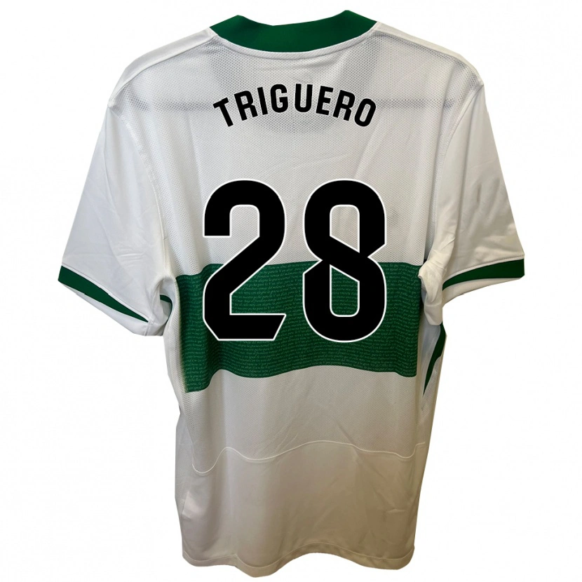 Danxen Dětské Dani Triguero #28 Bílá Zelená Domů Hráčské Dresy 2025/26 Dres